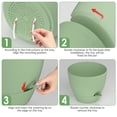 thumbnail image 5 of FIASON 2 Pack Matte Green Self Watering Plant Pots 10 Inch, Lightweight Plastic Planters with Detachable Tray, Watering Lip and Drainage Holes for Indoor Outdoor, Kitchen, Classroom and Balcony, 5 of 11
