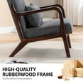 thumbnail image 6 of Mid Century Modern Accent Chair, Arm Chair Living Room Chairs with Lumbar Pillow Upholstered Lounge Reading Chair with Solid Wood Frame & Corduroy Fabrics for Living Room Bedroom (Dark Gray), 6 of 7
