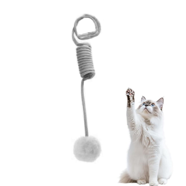 Plush Cat Toy with Hanging Spring Structure for All Domestic Cats, Stimulating Hunting Instincts and Relieving Stress