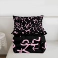 thumbnail image 5 of Manfei Pink Coquette Bow Twin Comforter Sets For Kids,Ribbon Bowknot Heart Bedding Set For Girls,Black Reversible,2pcs, 5 of 7