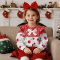 thumbnail image 2 of DISNIMO Cherry Bow Printed Pullover for Toddler Girl Crewneck T-Shirts Long Sleeve Sweatshirt Cozy Sweater Tops 3-4 Years, 2 of 7