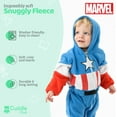 thumbnail image 4 of Cuddle Club One Piece Romper Hooded Fleece Onesie Jumper for Baby, Captain America 3 to 6 Months, 4 of 7