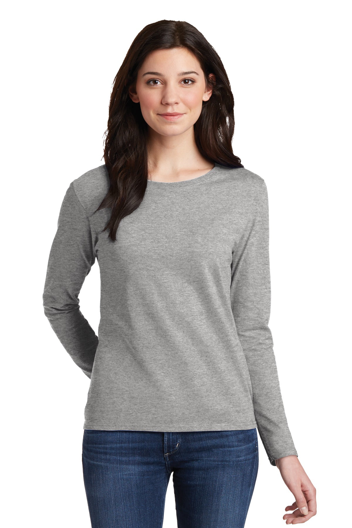 Gildan - Gildan Women's 100 Percent Cotton Long Sleeve T-Shirt - 5400L ...