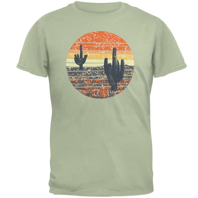 Vintage Cactus Sunset Mens T Shirt