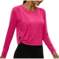 thumbnail image 2 of FNFYFH Long Sleeve Workout Shirt for Women Cropped Athletic Tops Lightweight Stretch Yoga Gym T-Shirts, 2 of 8