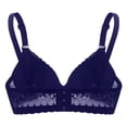 thumbnail image 6 of Gymayou Women Floral Lace Soft Underwire Adjustment Bra Push Up Lift Bust Shaping Bra Adjustable Wide Strap Everyday Lace Bra Blue 95BC, 6 of 7