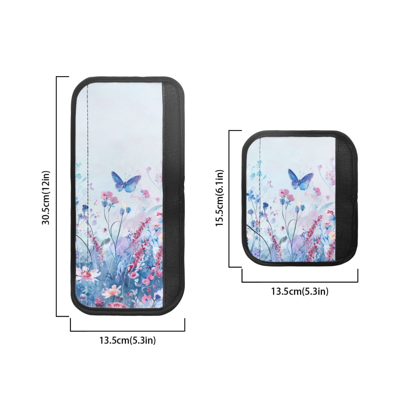 SEANATIVE 6 PCS Refrigerator Door Handle Covers Washable Kitchen Appliance Decors Door Cloth Protector for Fridge, Microwave, Oven, Kitchen Cabinet, Dish Washer, Butterfly Floral Light Blue
