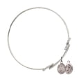 thumbnail image 2 of 8 1/2 inch Round Double Loop Bangle Bracelet w/ St. Sebastian/Lacrosse in Sterling Silver, 2 of 3