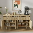 thumbnail image 4 of Furtivusia Kitchen Buffet Sideboard with Storage, Farmhouse Coffee Bar Cabinet with Adjustable Shelves, Wood Sideboard with 3 drawers for Living Room, Wood Color, 4 of 10