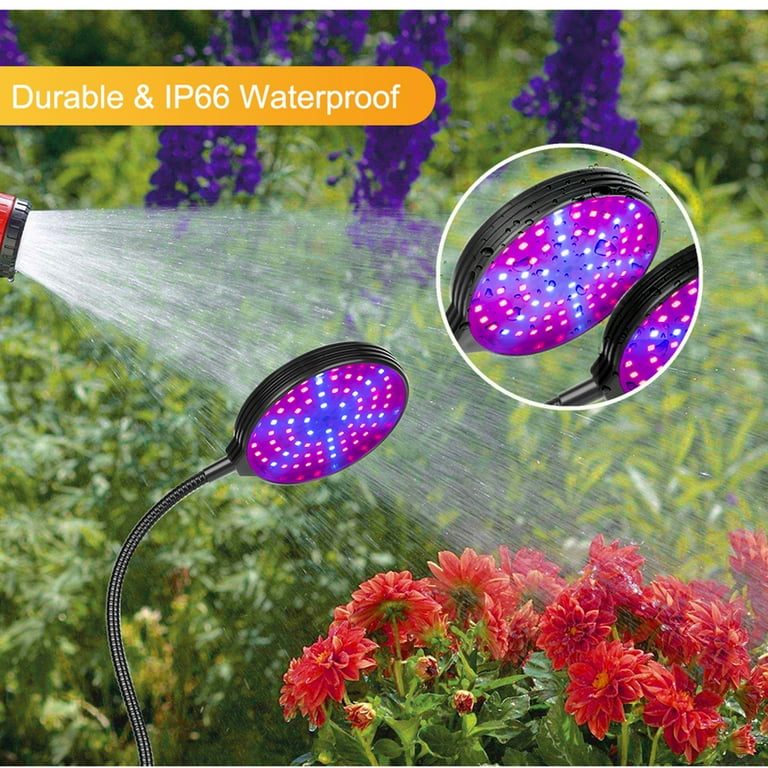 Rosnek LED Grow Lights 30W/45W/60W Plant Halo Light Full Spectrum Plant  Grow Lamp Gooseneck with Clip USB, Timer, Five Levels Waterproof for Indoor