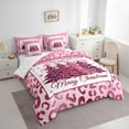 thumbnail image 3 of Homewish Pink Xmas Tree Girl 7-Piece Twin Bedding Sets,Bling Glitter Bedding Comforter Set,Animal Cheetah Print Breathable Sheet Sets,Merry Christmas Home Decor,Reversible, 3 of 8