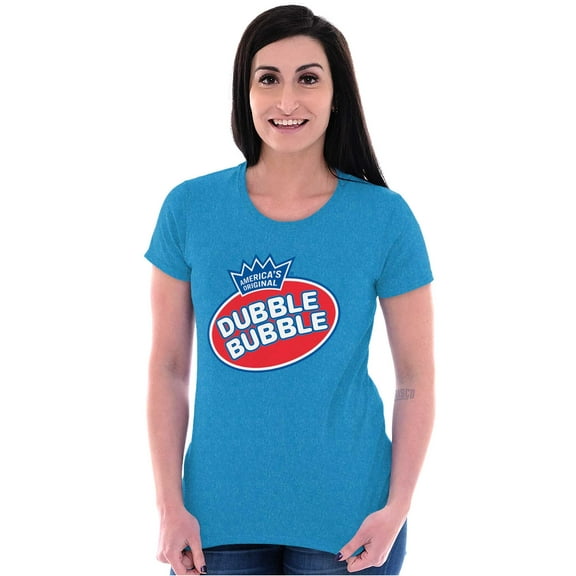 Dubble Bubble Original Candy Logo Women's T Shirt Ladies Tee Brisco Brands S