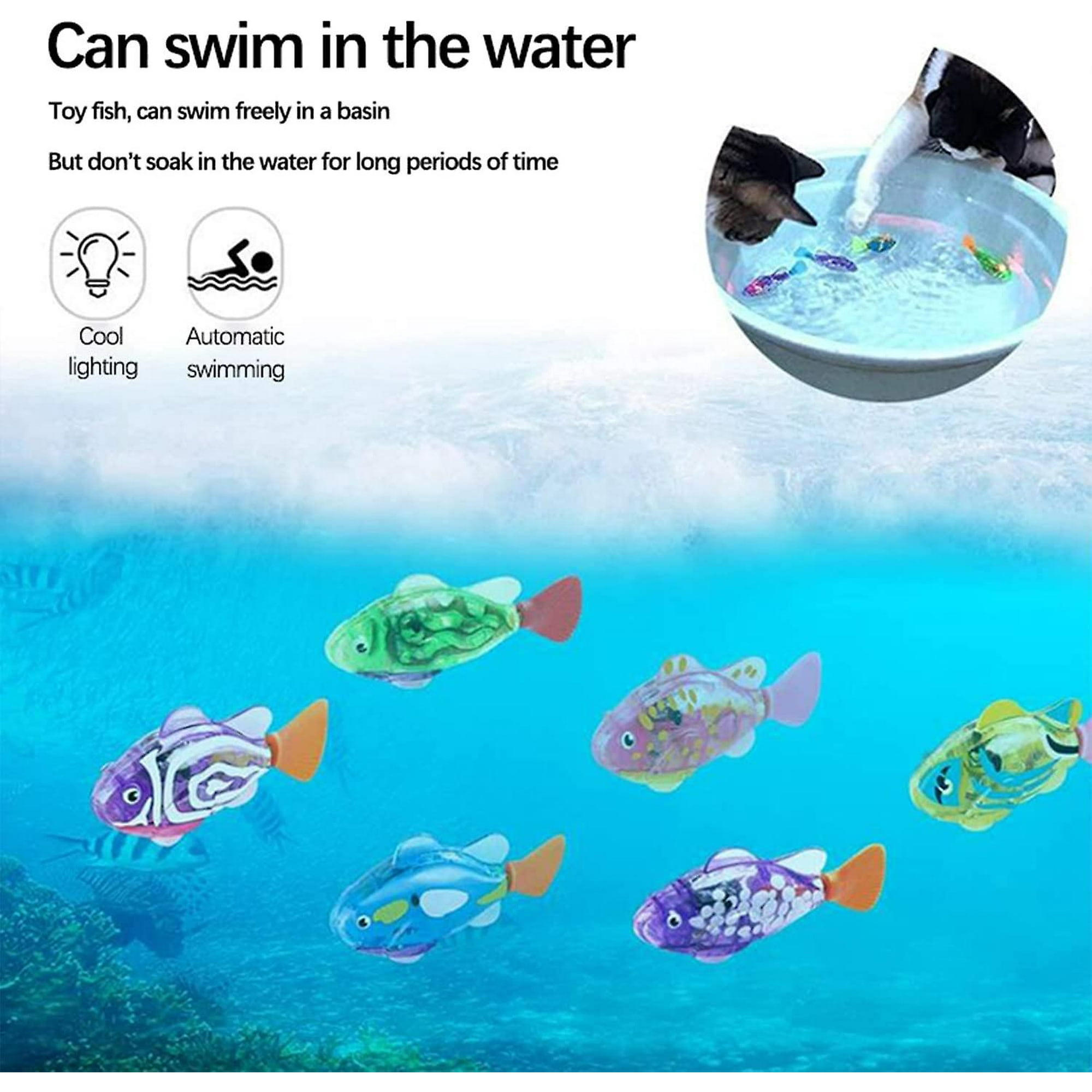 Robo Fish For Cats Interactive Swimming Robot Fish Cat Toy For Indoor Cats Play with Led Light Plastic Fish Toy Gift Walmart