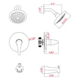 thumbnail image 5 of Proox Tub Spout and Shower Kit, Single Handle 5-functions Shower Head Set (Valve Included), 5 of 5