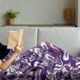 thumbnail image 3 of Dark Purple Soft Flannel Fleece Throw Blanket, Lilac Strokes Curvy Swirls and Motifs Vintage, Cozy Plush for Indoor and Outdoor Use, 60" x 80", Fuchsia Blue Violet, by Ambesonne, 3 of 5