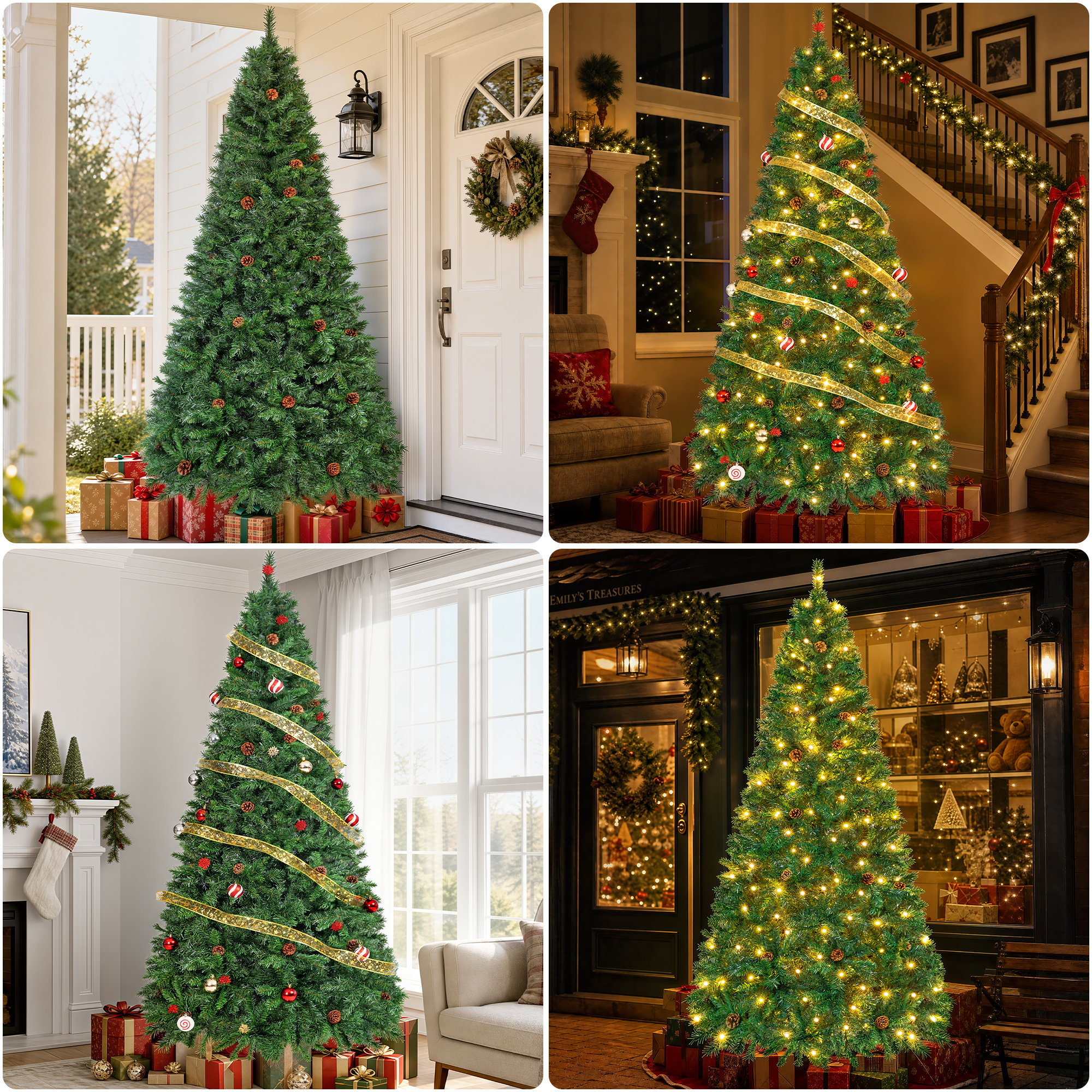 FIRSTNESS 6 Ft Pre-Lit Christmas Tree with 925 Branch Tips photo 6