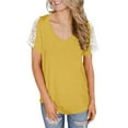 thumbnail image 2 of ONLYSHE Womens Summer V Neck T Shirts Short Sleeve Loose Fit Basic Tunic Tops Blouse, 2 of 5
