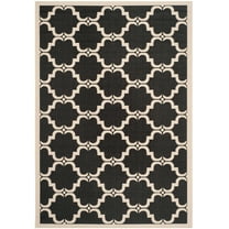 SAFAVIEH Courtyard Estelle Geometric Indoor/Outdoor Area Rug, 9' x 12', Black/Beige