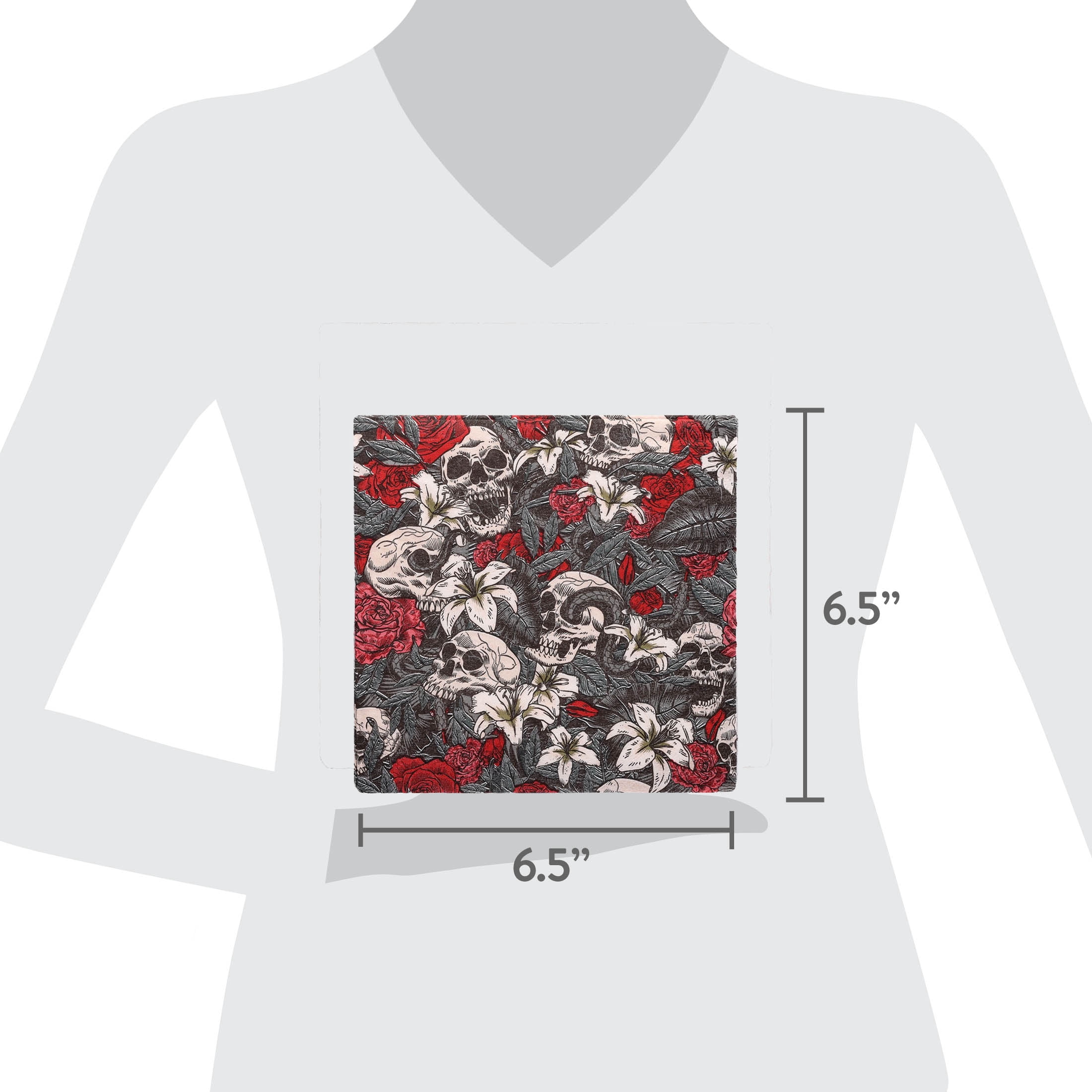Skulls and Roses Disposable Paper Napkins, Multicolor, 6.5" x 6.5", 16 Count, Halloween by Way To Celebrate
