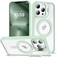 thumbnail image 1 of KOMI Magnetic Case for iPhone 13 Pro Max Case with Camera Stand [Compatible with MagSafe] [Military Drop Tested] Shockproof Slim Clear iPhone 13 Pro Max Phone Case for Women Men Green, 1 of 5