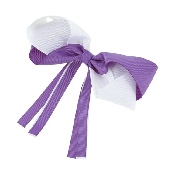 Unique Bargains 1 Pc Duckbill Clip Halloween Bow Ribbon Hair Clip for Women White Purple