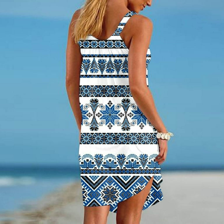 White boho cheap tunic dress
