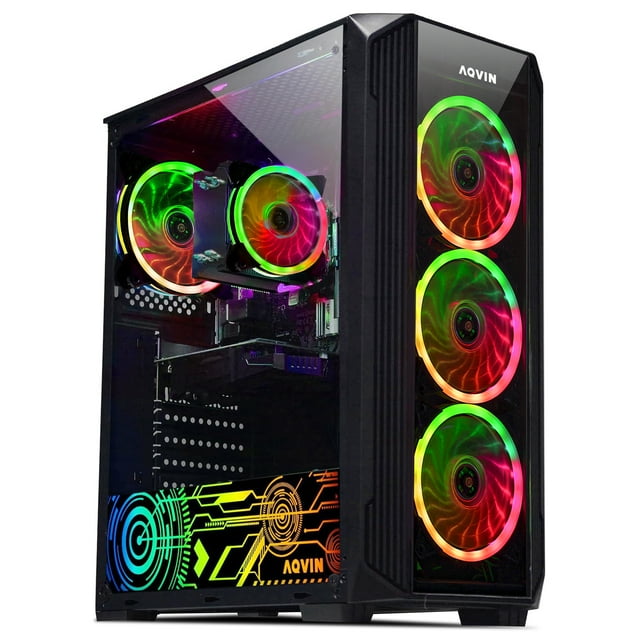 AQVIN Gaming PC Tower Desktop | Intel i7 Processor up to 4.0 GHz | GTX 1050 Ti 4GB GDDR5 Gaming GPU | 1TB SSD Solid State Drive 32 GB DDR4 RAM | Windows 10 Pro WiFi Ready (A Grade)
