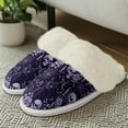 thumbnail image 4 of Chririnla Purple Rose Skull Fuzzy Slippers for Women Indoor Novelty Home Shoes Warm Plush Bedroom Shoes with Anti-Skid Sole for Indoor & Outdoor, 4 of 7