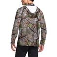 thumbnail image 5 of Xdegoge Deep Forest Bark Print Hooded Performance Shirt with Face Mask Men's Camouflage Baselayer Lightweight Woods Hunting Gear, 5 of 9