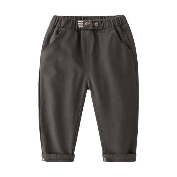 Hihipz Boys Casual Pants Trendy Spring Comfortable Mid Waist Soft Breathable Loose Fit Stylish Long Trousers,18-24Months