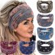 thumbnail image 1 of Boho Bandeau Diademas para Mujer Bandanas Anchas Diademas Bufanda para el Cabello con Nudos Diademas Diademas Africanas con Estampado Floral Turbante elástico Envolturas para la Cabeza Gruesas, 1 of 5