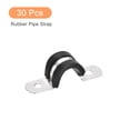 thumbnail image 3 of Unique Bargains 30Pack 1/2' Cable Clamp U Shape Stainless Steel Rubber Cushioned Pipe Strap, 3 of 5