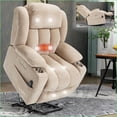 thumbnail image 5 of Recliners Power Lift Chair, 350 LBS Capacity Chenille with Massage & Heat, USB/Type-C Ports, Stainless Steel Cup Holders | Beige, 5 of 14