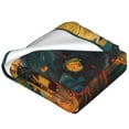 Cauagu Starry Night Guitar Turtle Pattern Flannel Bed Blankets,Fleece