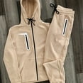 thumbnail image 4 of Timoontee Men's Solid Tracksuit 2 Piece Set Active Workout Sweatsuits Long Sleeve Hoodies Zipper Sweatshirts Drawstring Joggers Casual Clothes Khaki XL, 4 of 8