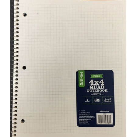 100ct pen gear 4x4 graph poly notebook walmart com