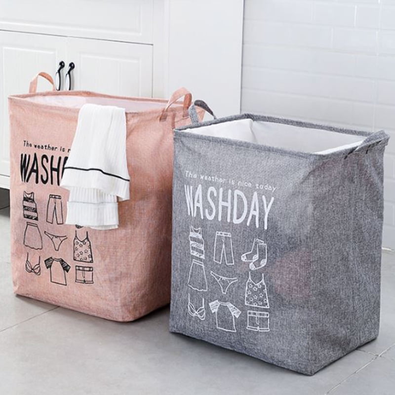 Laundry Washing Dirty Clothes Basket Bin Foldable Storage Bag Hamper Iron Stand 