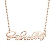 Personalized Planet Women's Rose Gold Over Sterling Fancy Script Name Necklace