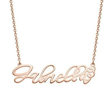 Personalized Planet Women's Rose Gold Over Sterling Fancy Script Name Necklace