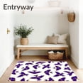 thumbnail image 3 of ODIKA 4'x6' Machine Washable Non-Slip Area Rug, with Interlocking Raven and Abstract Gridiron Lines High Traffic Rug with Pad, Purple, 671137, 3 of 8
