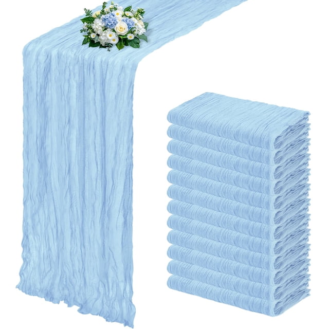 Table Runner RealBox, gasa azul bebé, 45 x 275 cm (paquete de 12)