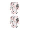 thumbnail image 4 of Jumpingount Blusa de mujer de manga corta estampada con cuello en V camisa de oficina señora trabajo Club compras viaje verano Top ropa de moda tipo 6 SG 2Conjunto, 4 of 6