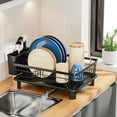 thumbnail image 1 of SPOORYYO Dish Drying Rack, Space-Saving Dish Rack, Dish Racks for Kitchen Counter, Kitchen Dish Drainers with Removable Utensil Holder, Plate Rack and Drainboard, 14.9''L x 11''W x 5.1"H, 1 of 7