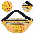thumbnail image 3 of Fashionable double zipper belt bag, multifunctional water repellent messenger bag-yellow, 3 of 5