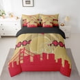 thumbnail image 3 of Erosebridal 7 Pcs Comforter Set Twin Size,Bed in a Bag with Flat Sheet and Fitted Sheet and Adults,Football Bedding Set with Pillowcase and Sham(San Francisco), 3 of 5