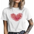 thumbnail image 1 of T-Shirts for Men, Valentine's Day Love Crew Neck Cotton T-Shirt Men's Short Sleeve Red Pink Gradual, 1 of 8