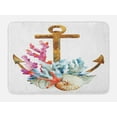 thumbnail image 1 of Anchor Bath Mat, Watercolor Style Starfish Seashell and Coral Colorful Nautical Arrangement Summer, Non-Slip Plush Mat Bathroom Kitchen Laundry Room Decor, 29.5 X 17.5 Inches, Multicolor, Ambesonne, 1 of 2