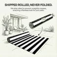 thumbnail image 4 of FH Home Outdoor Rug - Waterproof, Fade Resistant, Crease-Free - Premium Recycled Plastic - Striped - Patio, Deck, Porch, Balcony, Laundry Room - Brittany Stripe - Black & White - 4 x 6 ft, 4 of 9