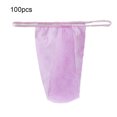 thumbnail image 4 of Qarigey 100 Uds. Bragas desechables de viaje en Tanga, ropa interior de Spa con espalda en T, calzoncillos de Sauna elásticos no tejidos para Ropa interior Rosa, 4 of 6