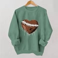 thumbnail image 2 of Gamivast Crewneck Sweatshirts Women Heart Football Stitching Graphic Print Crew Neck Long Sleeve Pullover Tops Soft Basic Casual Athletic Wear, 2 of 5